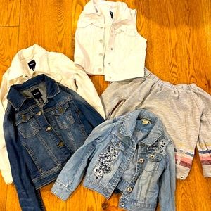 Girls Jean jackets and sweatshirt